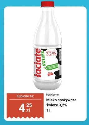 Mleko spożywcze świeże Łaciate 3,2% promocja w Dino