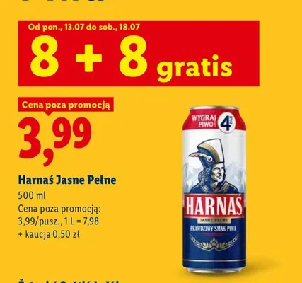 Piwo Harnaś Jasne Pełne promocja w Lidl