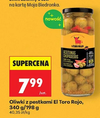 Oliwki z pestkami El Toro Rojo promocja w Biedronka