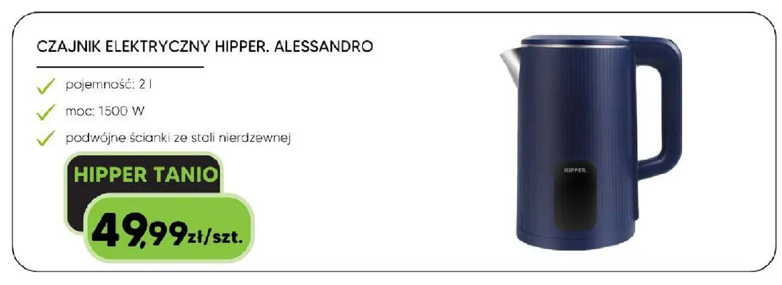 Czajnik elektryczny Hipper Alessandro promocja w HIPPER.pl