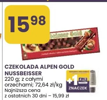 Czekolada alpen gold nusskusser promocja w Stokrotka