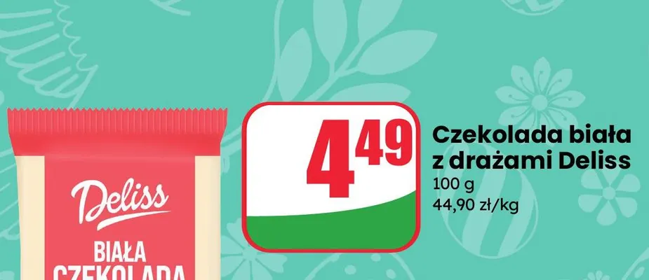 Czekolada biała z drażami promocja w Dino