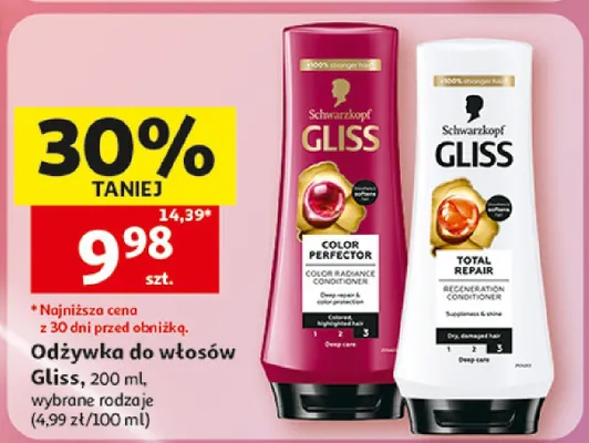 Odżywka do włosów Gliss Schwarzkopf Color Perfector promocja w Auchan