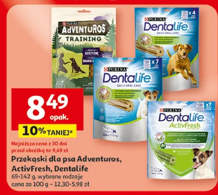 Przekąski dla psa Adventuros, ActivFresh, Dentalife promocja w Auchan