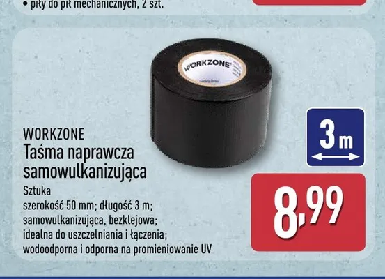 Taśma naprawcza samowulkanizująca WORKZONE promocja w Aldi