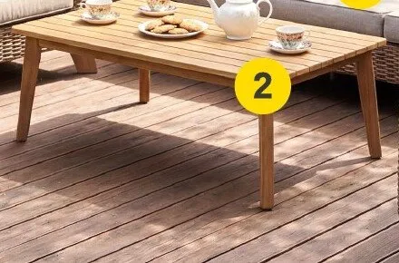 Stolik Takutea beżowy wym. 140x80x46cm drewno akacjowe promocja w Castorama