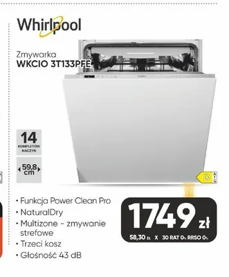 Zmywarka Whirlpool WKCIO 3T133PFE promocja w Max Elektro
