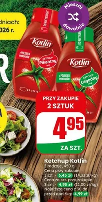 Ketchup Kotlin Łagodny promocja w Dino