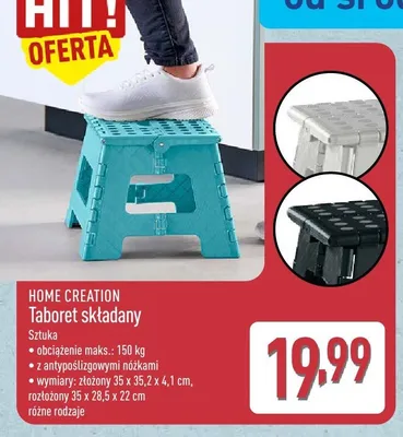 Taboret składany Home Creation promocja w Aldi