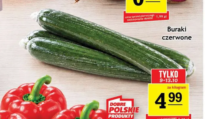 Ogórki długie w folii promocja w Gram Market