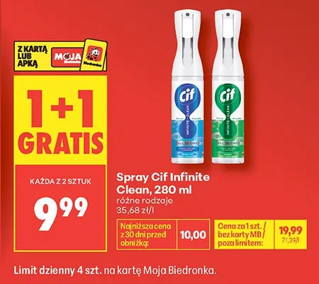 Spray Cif Infinite Clean promocja w Biedronka