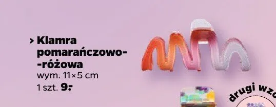 Klamra do włosów pomarańczowo-różowa promocja w Netto