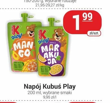 Napój Kubuś Play Mango Marakuja promocja w Delikatesy Sezam