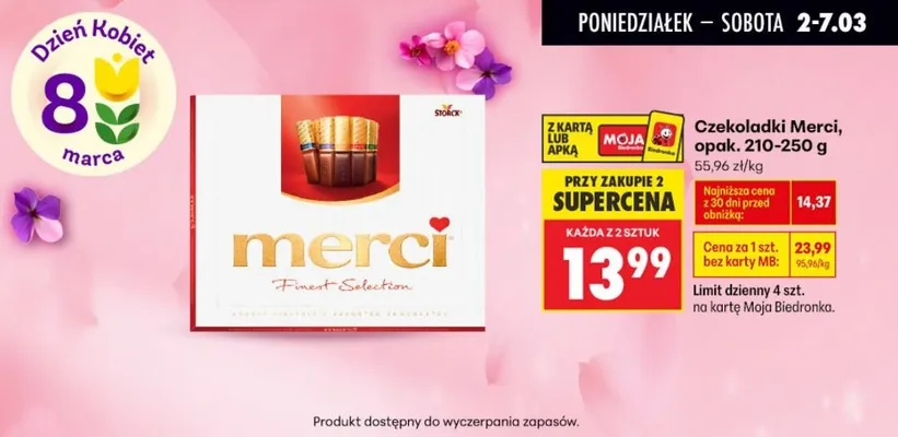 Czekoladki Merci 210-250 g promocja w Biedronka