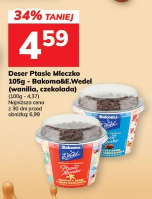 Deser Ptasie Mleczko wanilia Bakoma & E.Wedel promocja w Hitpol