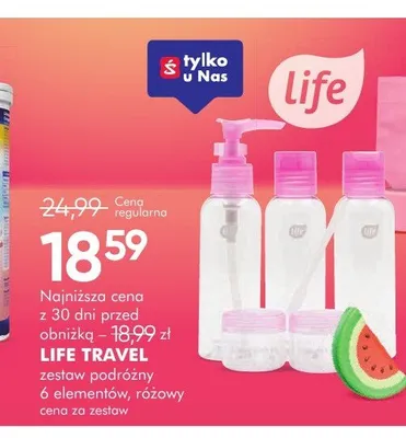 Zestaw podróżny 6 elementów Life Travel promocja w Super-Pharm