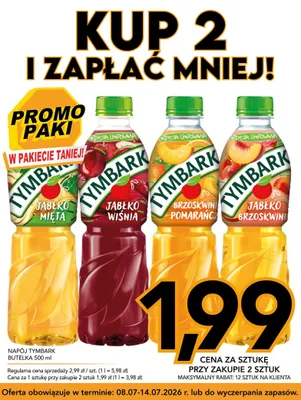 Napój Tymbark jabłko wiśnia promocja w Kupiec