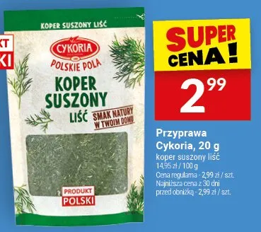 Przyprawa Cykoria Koper suszony liść promocja w Twój Market