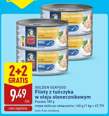 Filety z tuńczyka w oleju słonecznikowym Golden Seafood promocja w Aldi