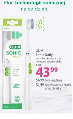 Sonic Daily szczoteczka soniczna zasilana ogniwem biała promocja w Hebe