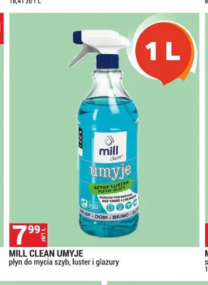 Płyn do mycia szyb, luster i glazury Mill Clean Umyje promocja w Merkury Market