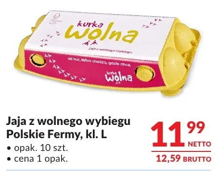 Jaja z wolnego wybiegu Polskie Fermy, kl. L promocja w Makro