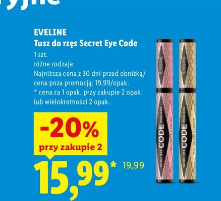 Tusz do rzęs Secret Eye Code Eveline promocja w Lidl