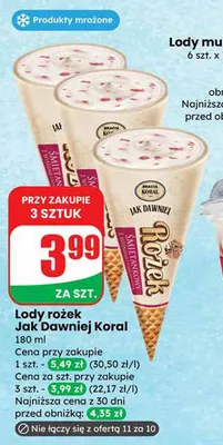 Lody rożek promocja w Dino