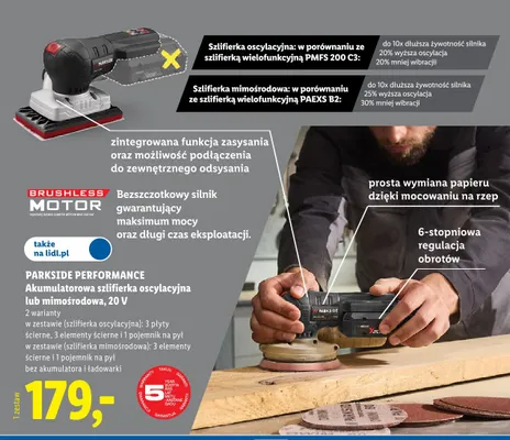 Akumulatorowa szlifierka mimośrodowa Parkside Performance 20V promocja w Lidl