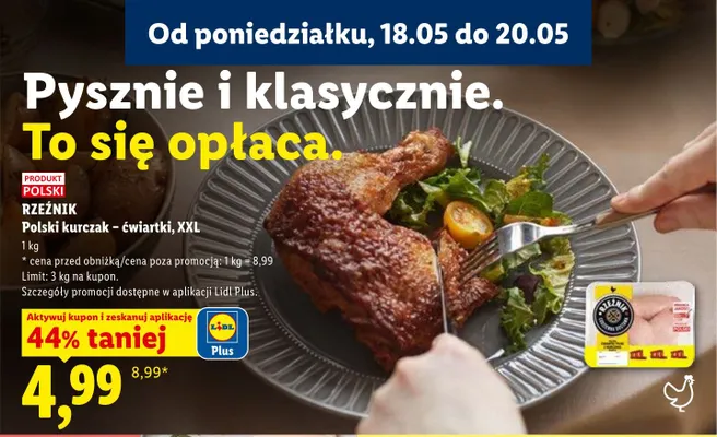 Polski kurczak ćwiartki XXL Rzeźnik promocja w Lidl