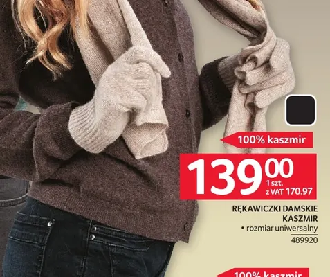 Rękawiczki damskie kaszmir promocja w Selgros