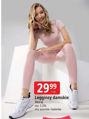 Legginsy damskie Moraj roz. S-2XL mix wzorów i kolorów promocja w Leclerc