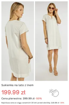 Sukienka na lato z lnem promocja w Monnari