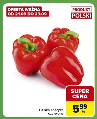 Papryka czerwona polska promocja w Carrefour Express