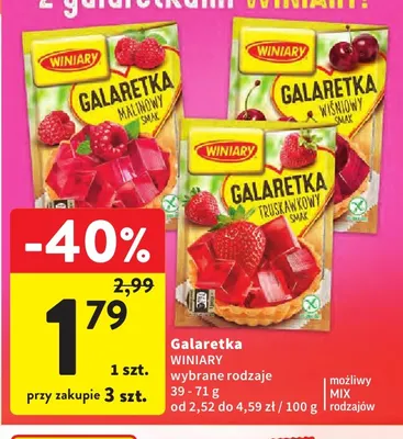 Galaretka o smaku truskawkowym Winiary promocja w Intermarche