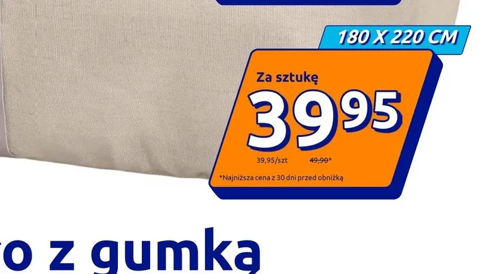 Prześcieradło z gumką 180x220 cm promocja w Action