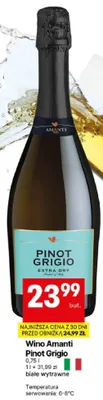 Wino Amanti Pinot Grigio białe wytrawne promocja w Delikatesy Centrum