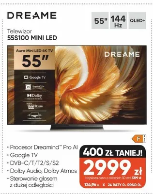 Telewizor DREAME 55S100 MINI LED 55" promocja w Max Elektro