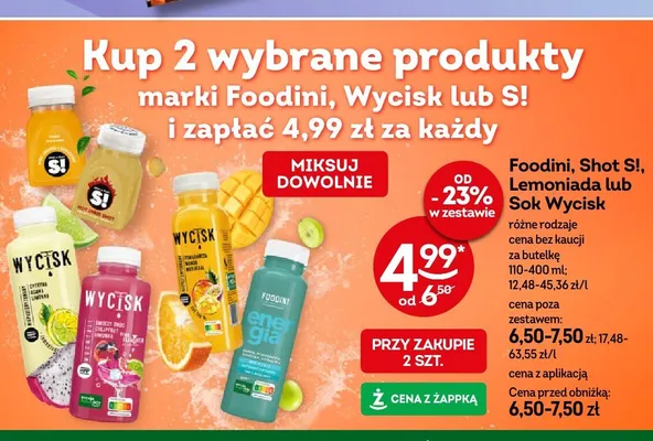 Sok Wycisk Smoczy Owoc Grejpfrut Limonka promocja w Żabka