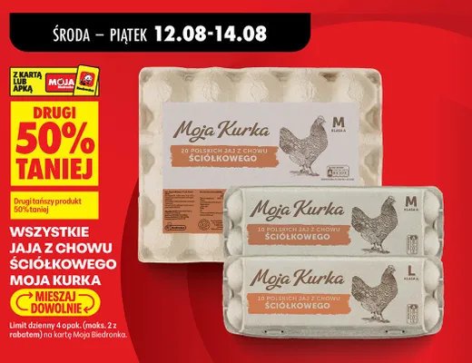 Jajka kurze z chowu ściółkowego Moja Kurka M promocja w Biedronka