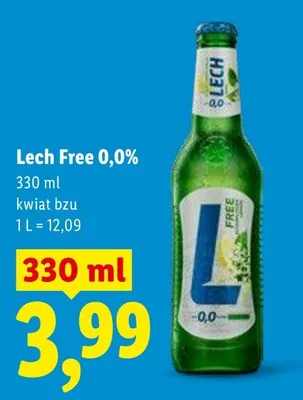Piwo bezalkoholowe Lech Free 0,0% kwiat bzu promocja w Lidl