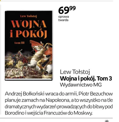 Książka Wojna i pokój Tom 3 Lew Tołstoj oprawa twarda promocja w Empik