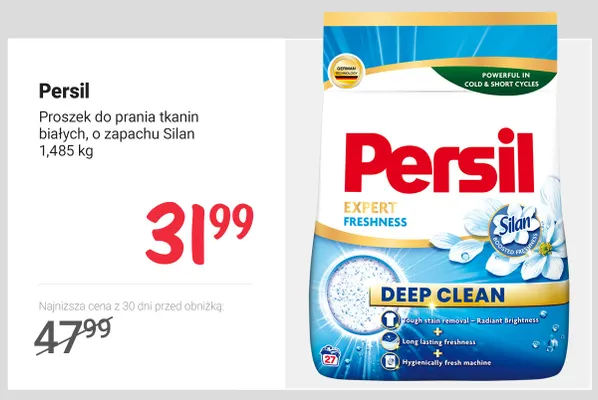 Proszek do prania tkanin białych o zapachu Silan Persil promocja w Rossmann