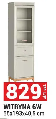 Witryna 6W Windsor kolor kaszmir/dąb naturalny 55x193x40,5cm promocja w Merkury Market