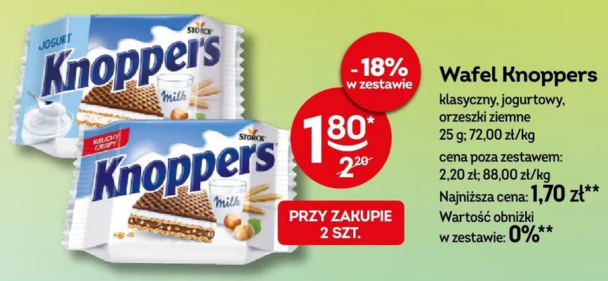 Wafel Knoppers orzeszki ziemne promocja w Żabka