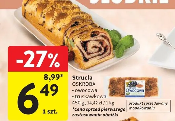 Strucla truskawkowa OSKROBA promocja w Intermarche