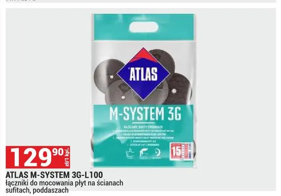 Łączniki do mocowania płyt Atlas M-System 3 g-L100 promocja w Merkury Market