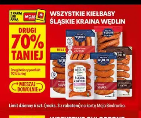 Kiełbasy śląskie Kraina Wędlin promocja w Biedronka