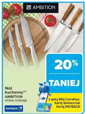 Nóż kuchenny AMBITION różne rodzaje promocja w Carrefour
