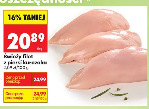 Świeży filet z piersi kurczaka promocja w Biedronka